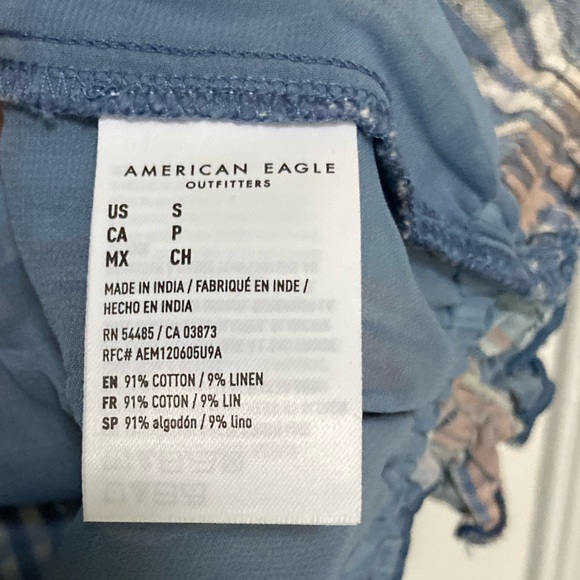 AEO 🦅 Off Shoulder Plaid Puff Sleeve Crop Top - Picture 12 of 15